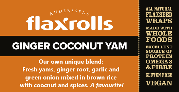 Ginger Coconut Yam, Gluten-free, VEGAN. Our own unique flavour creation. One of the favourites!