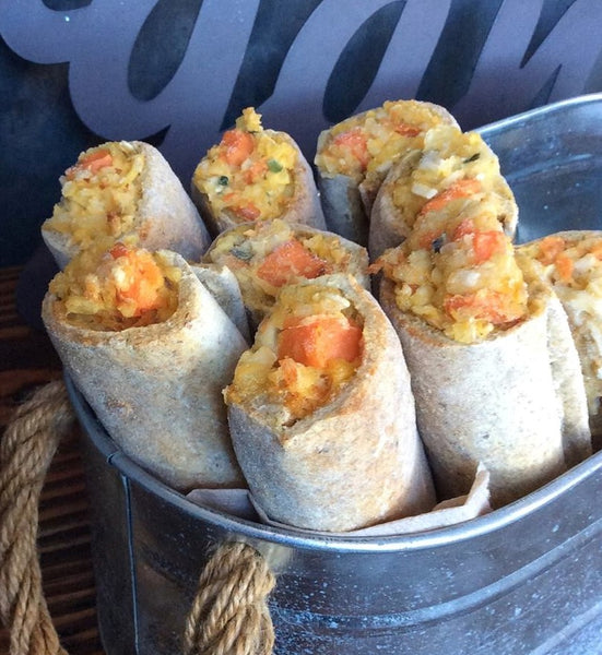 Ginger Coconut Yam Golden FlaxRoll, Gluten-free, VEGAN. Our unique flavour creation in a golden flaxseed wrap (Case of 30)