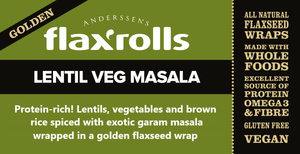 Lentil Masala Golden FlaxRoll, Gluten-free, VEGAN. A very popular variety! (Case of 30)
