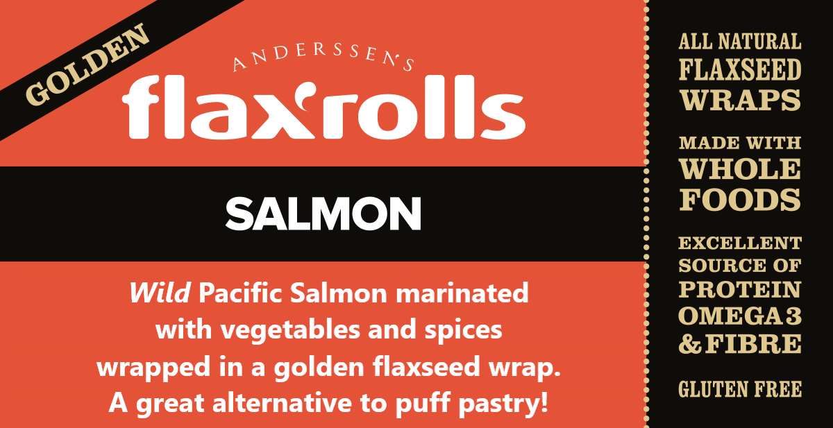Pacific Salmon Golden FlaxRoll, Gluten-free (Case of 30)